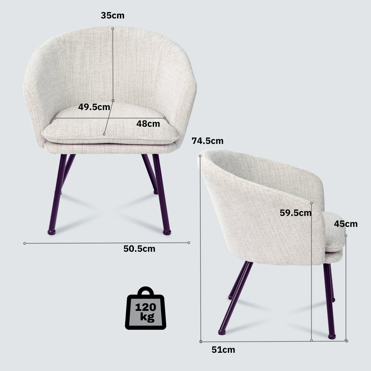 Dixier Fabric Beige Accent Chairs