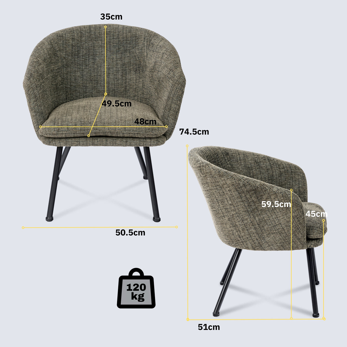 Dixier Fabric Beige Accent Chairs
