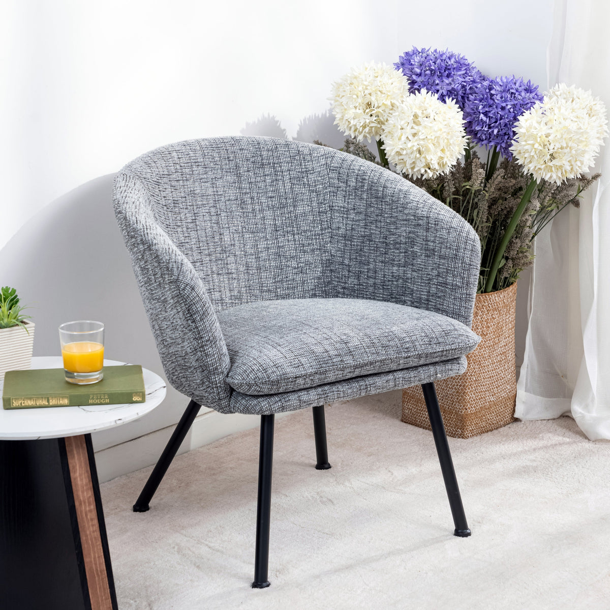 Dixier Fabric Beige Accent Chairs