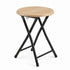 Modern Grey Folding Stool, Metal Frame & MDF Seat - DIXON 2