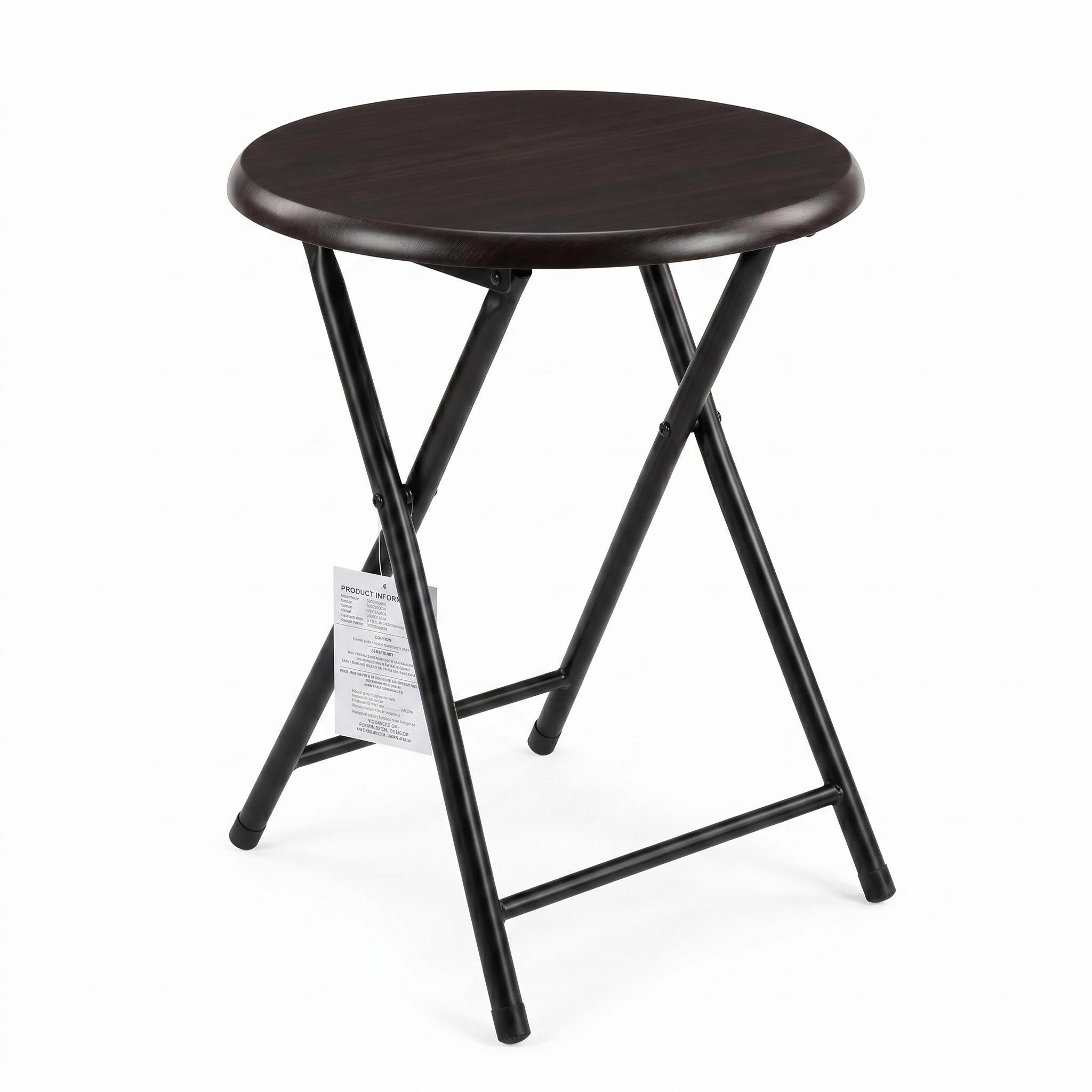 Modern Grey Folding Stool, Metal Frame & MDF Seat - DIXON DD