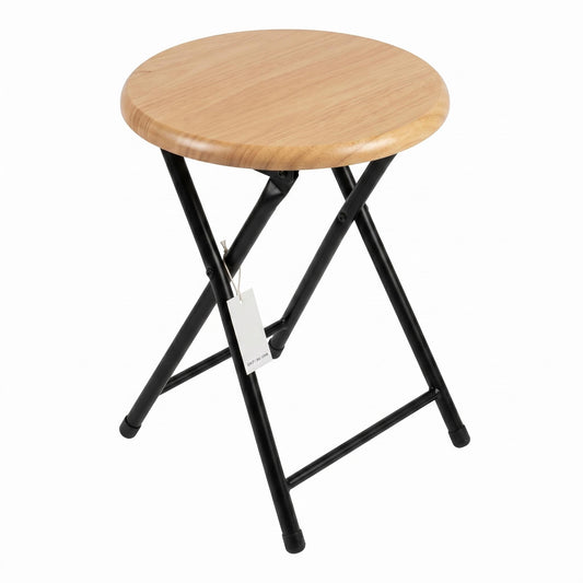 Modern Folding Stool, Metal Frame & MDF Seat - DIXON NAT