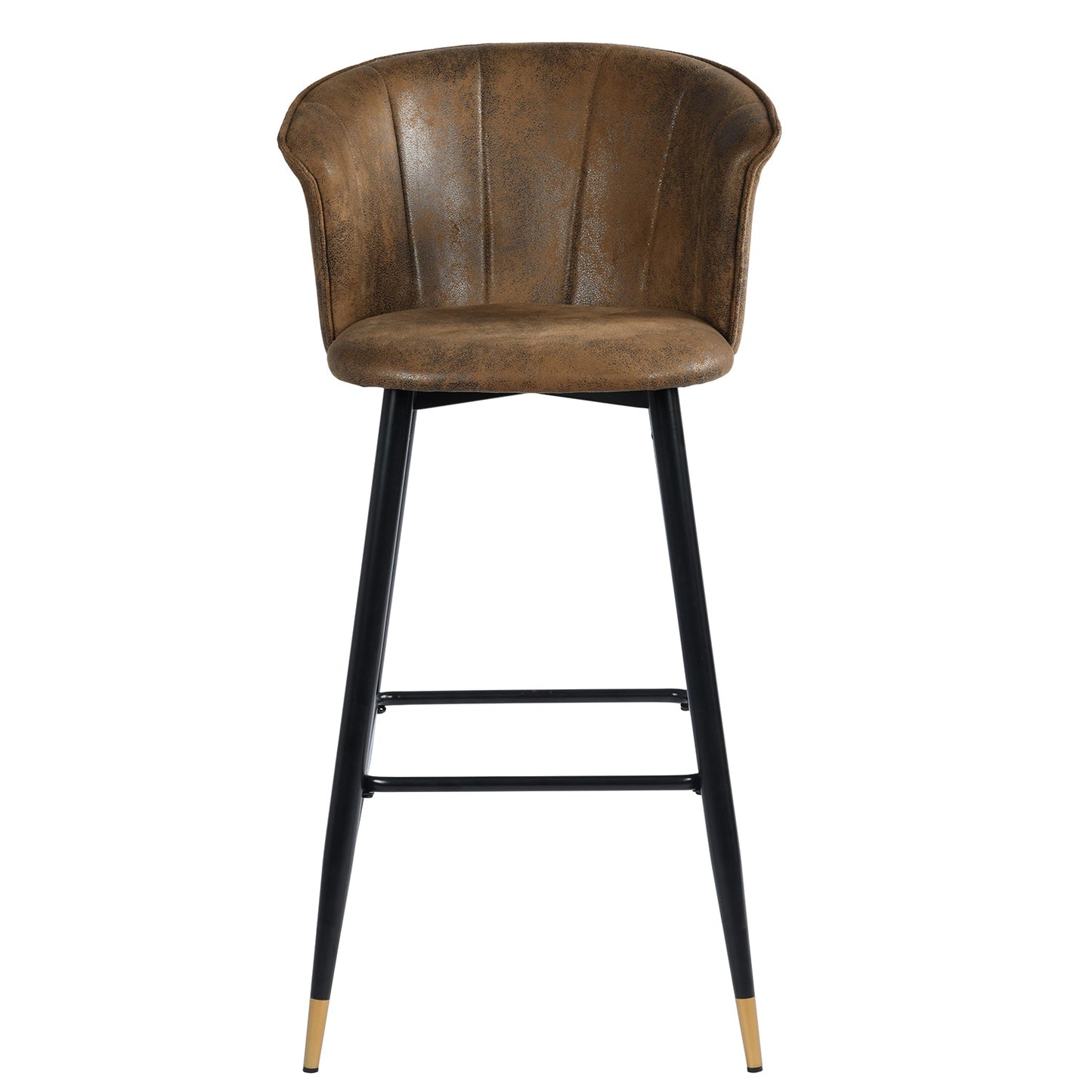 Doncic Suede Brown Bar Stool