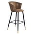 Doncic Suede Brown Bar Stool