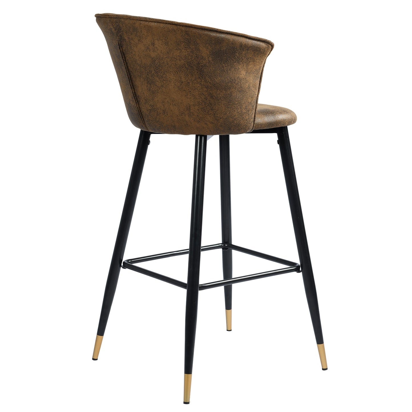 Doncic Suede Brown Bar Stool