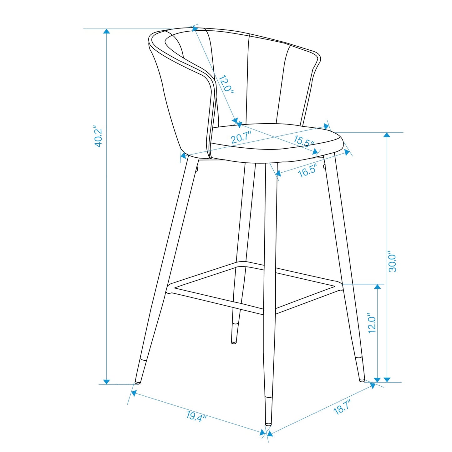 Doncic Suede Brown Bar Stool