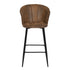 Doncic Suede Brown Bar Stool