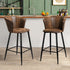 Doncic Suede Brown Bar Stool