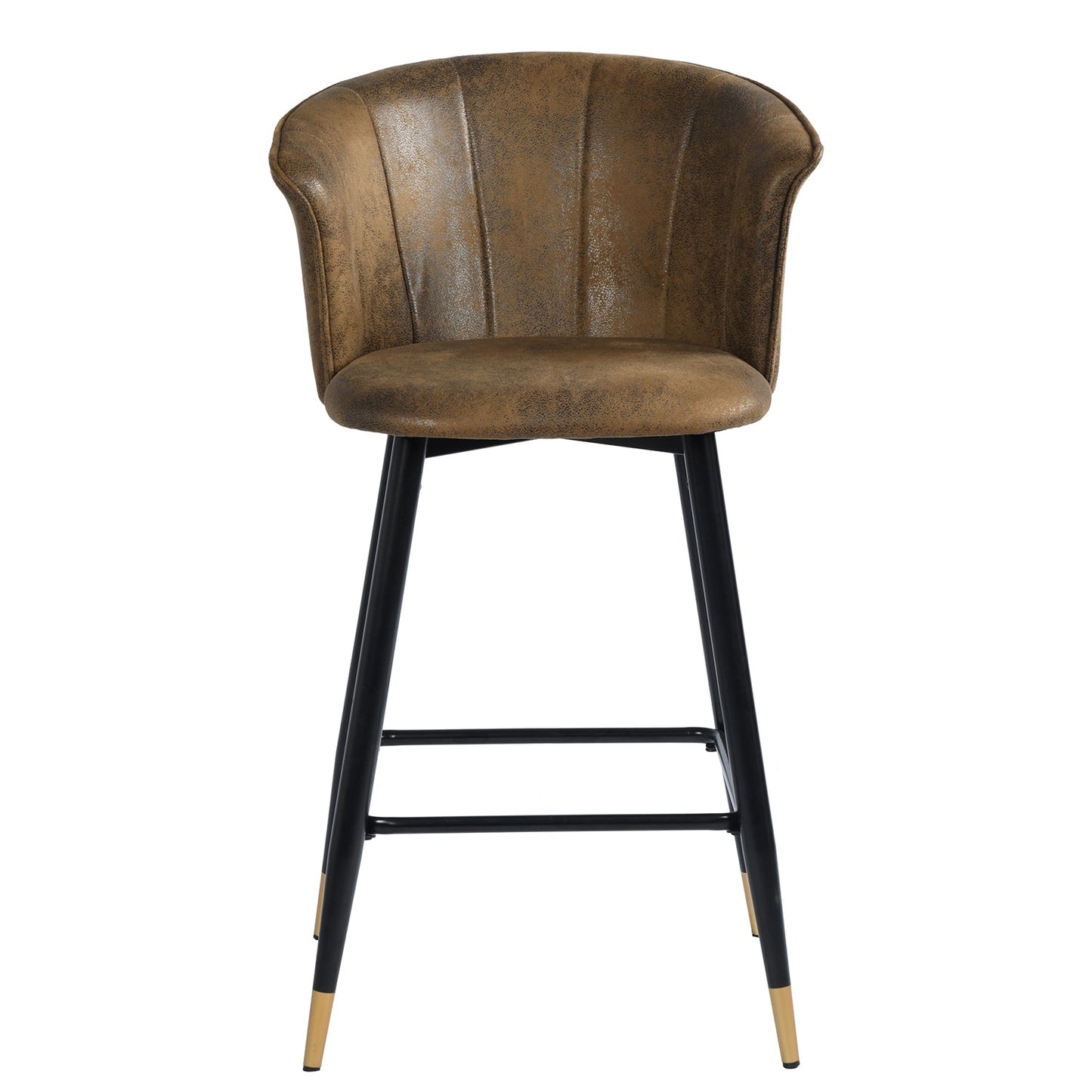 Doncic Suede Brown Bar Stool