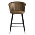 Doncic Suede Brown Bar Stool
