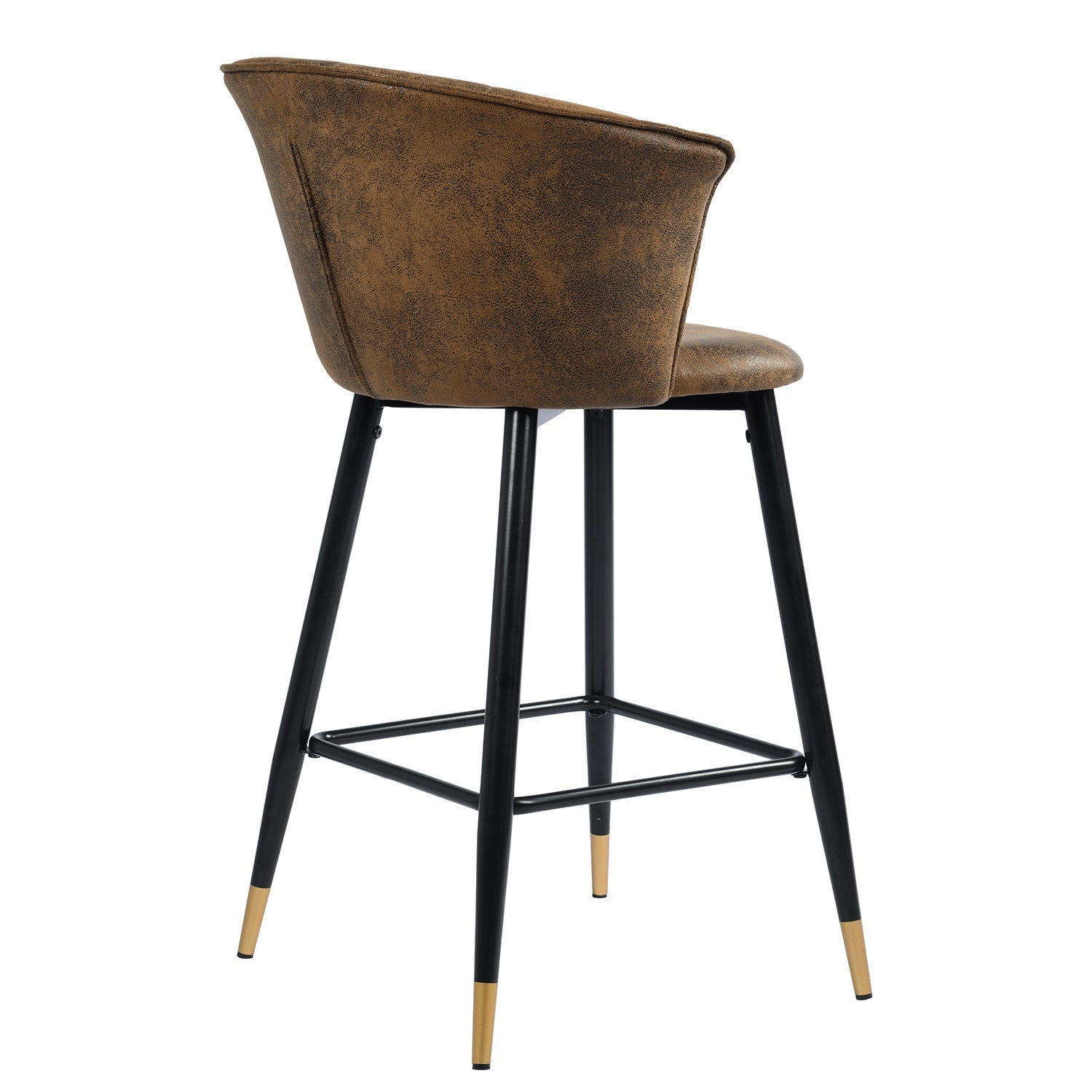 Doncic Suede Brown Bar Stool