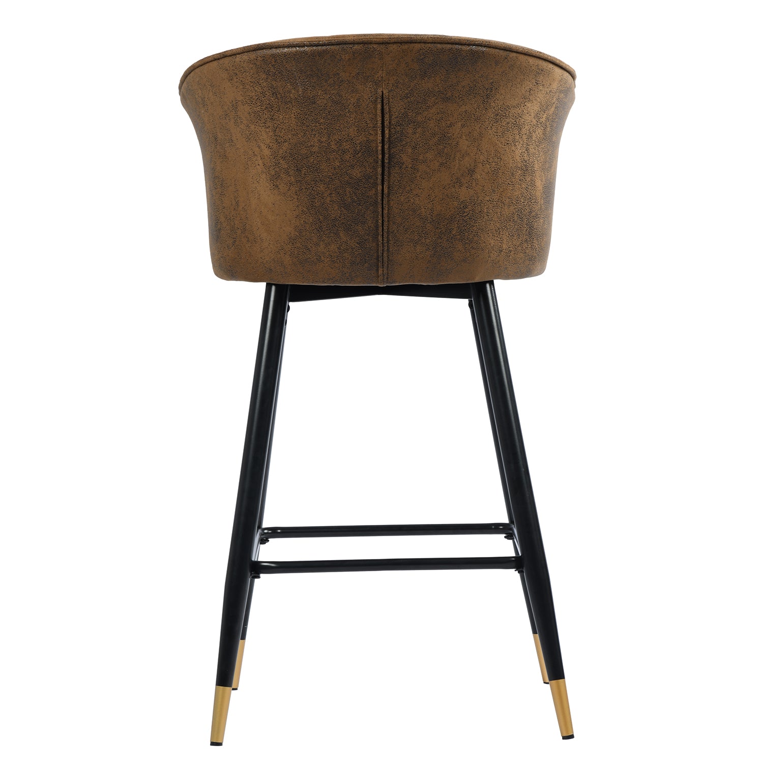 Doncic Suede Brown Bar Stool