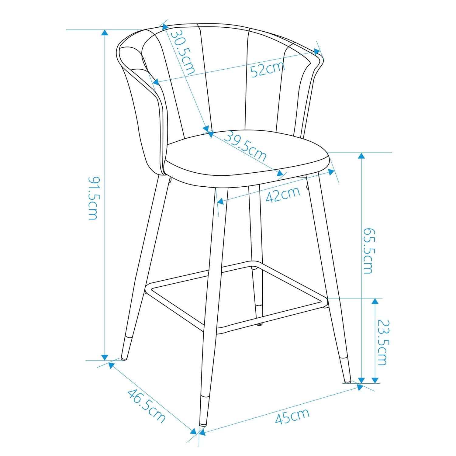 Doncic Suede Brown Bar Stool