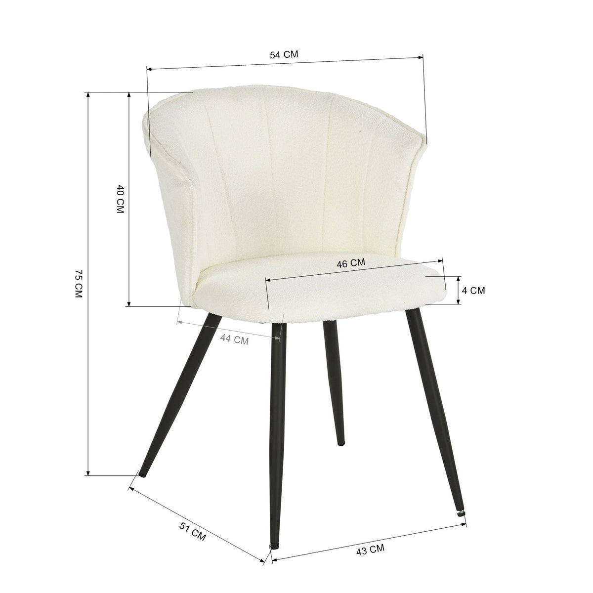 Doncic Beige Oak Leg 2Pcs Dining Chairs