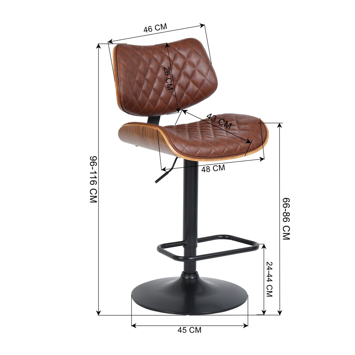 Donte 450Mm Base Bar Stools