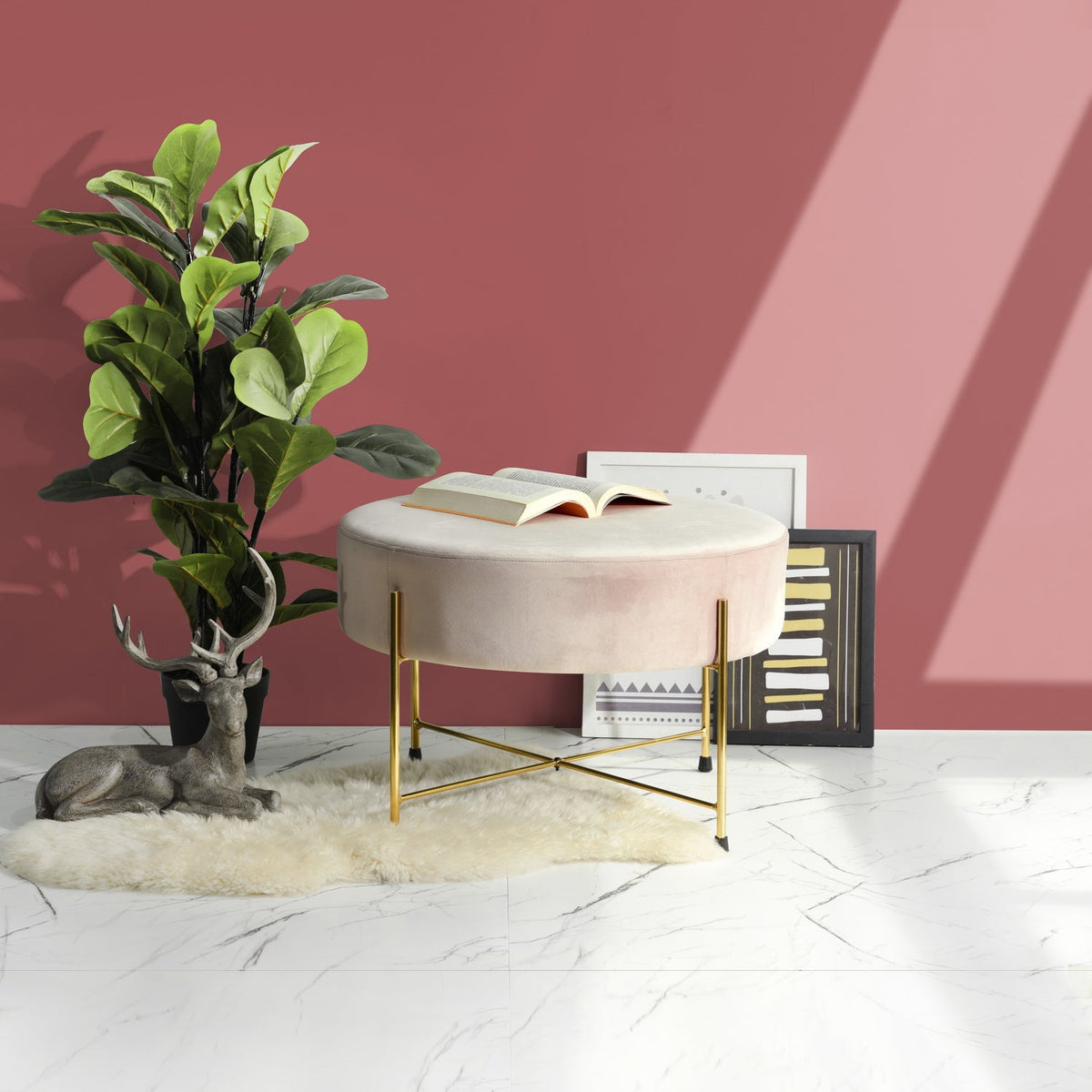 Dunham Golden Frame Ottomans