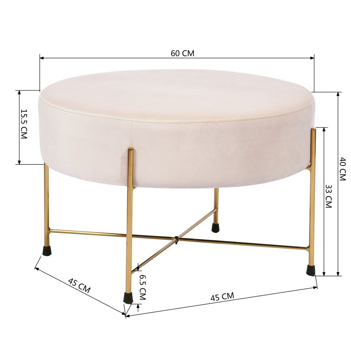 Dunham Golden Frame Ottomans