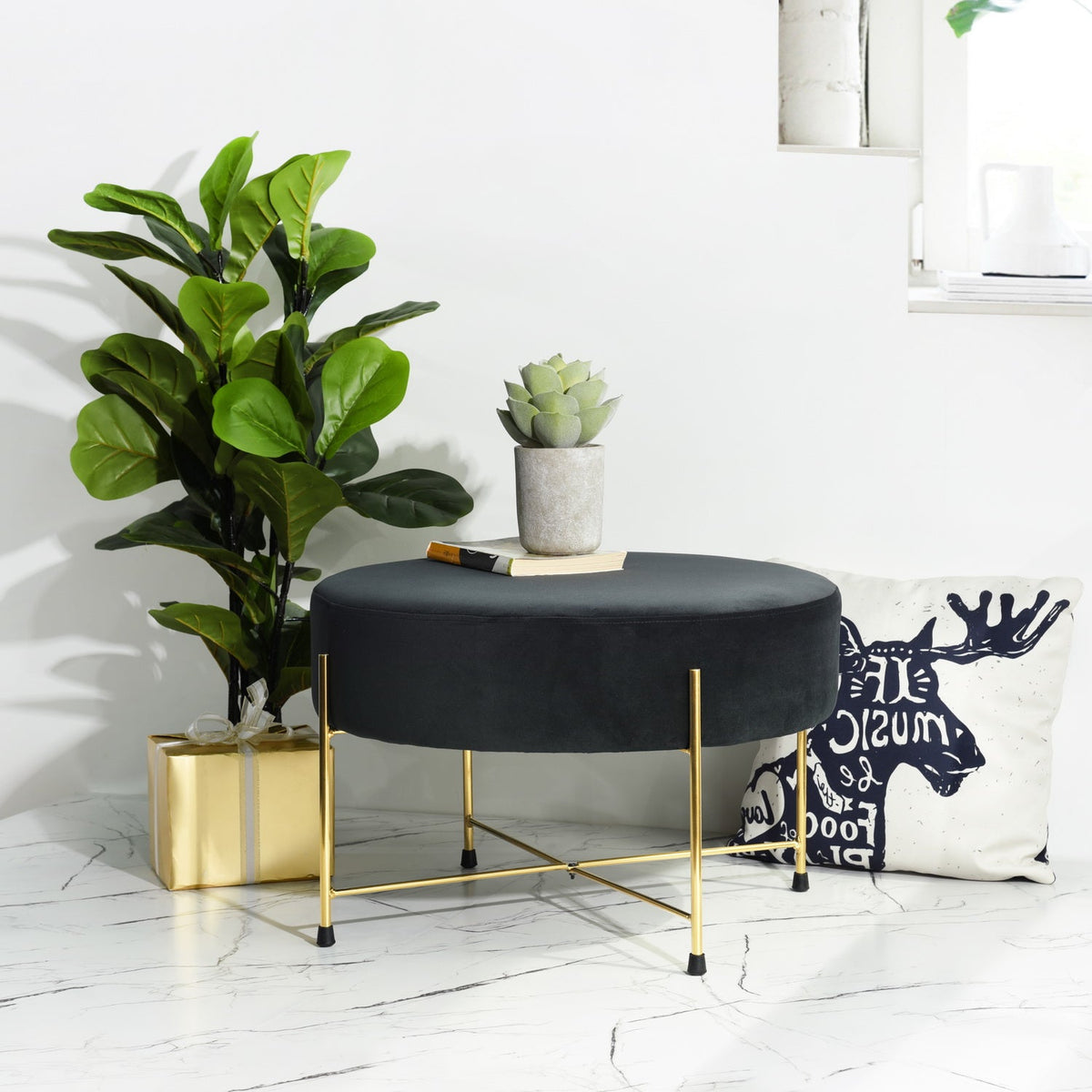 Dunham Golden Frame Ottomans