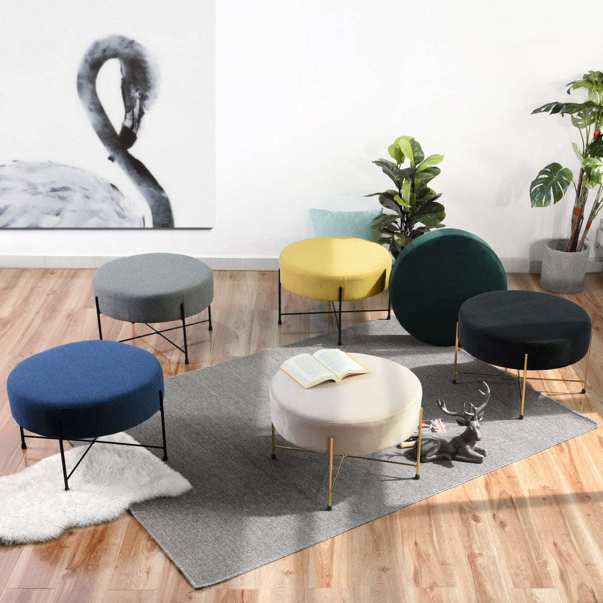 Dunham Golden Frame Ottomans