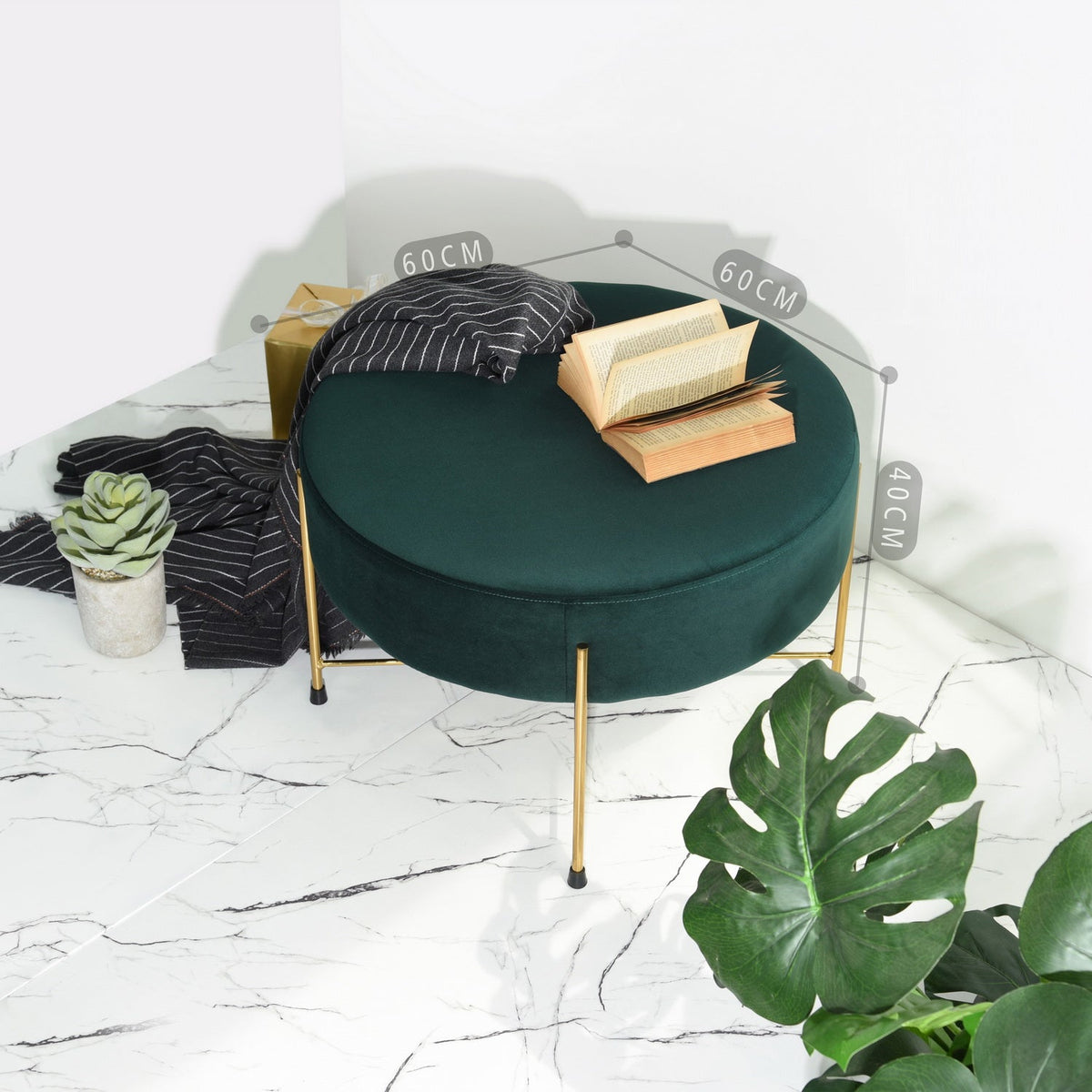 Dunham Golden Frame Ottomans