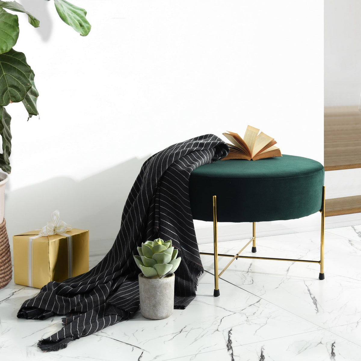 Dunham Golden Frame Ottomans