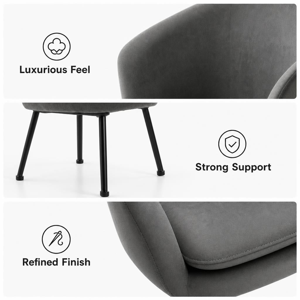 Dixier Terry Grey Accent Chairs