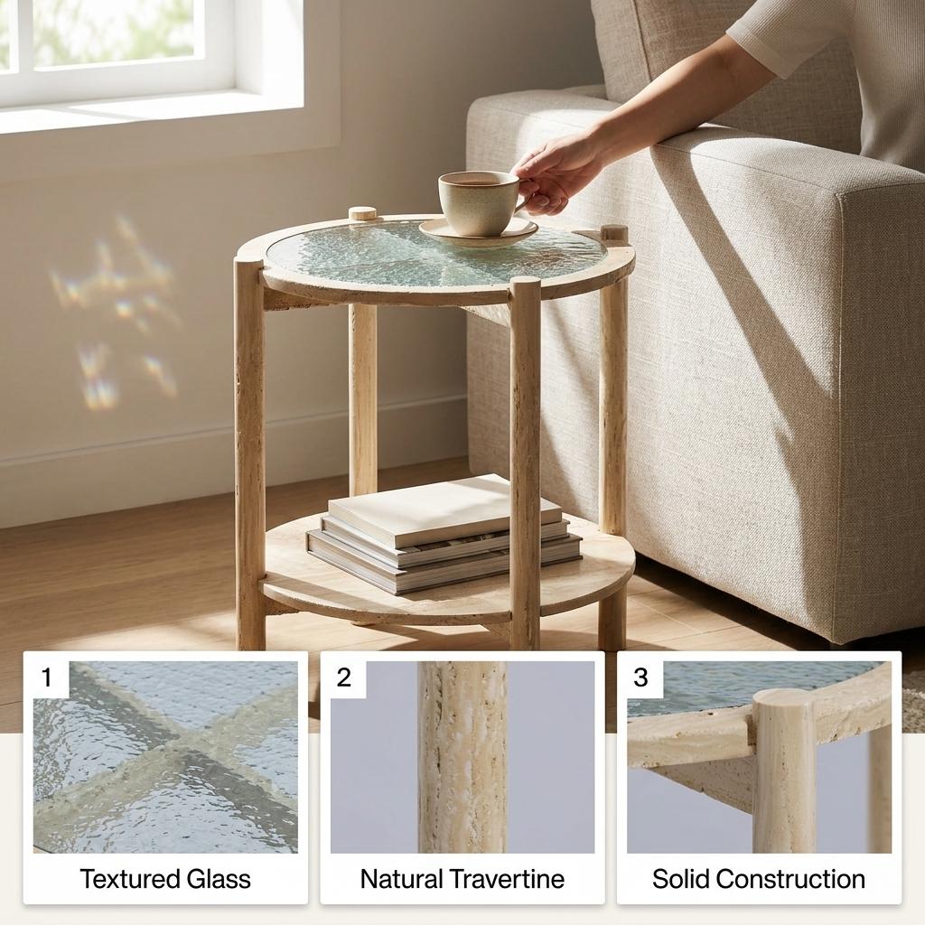 Modern Accent End Table, Compact Design - EEKTIEKS