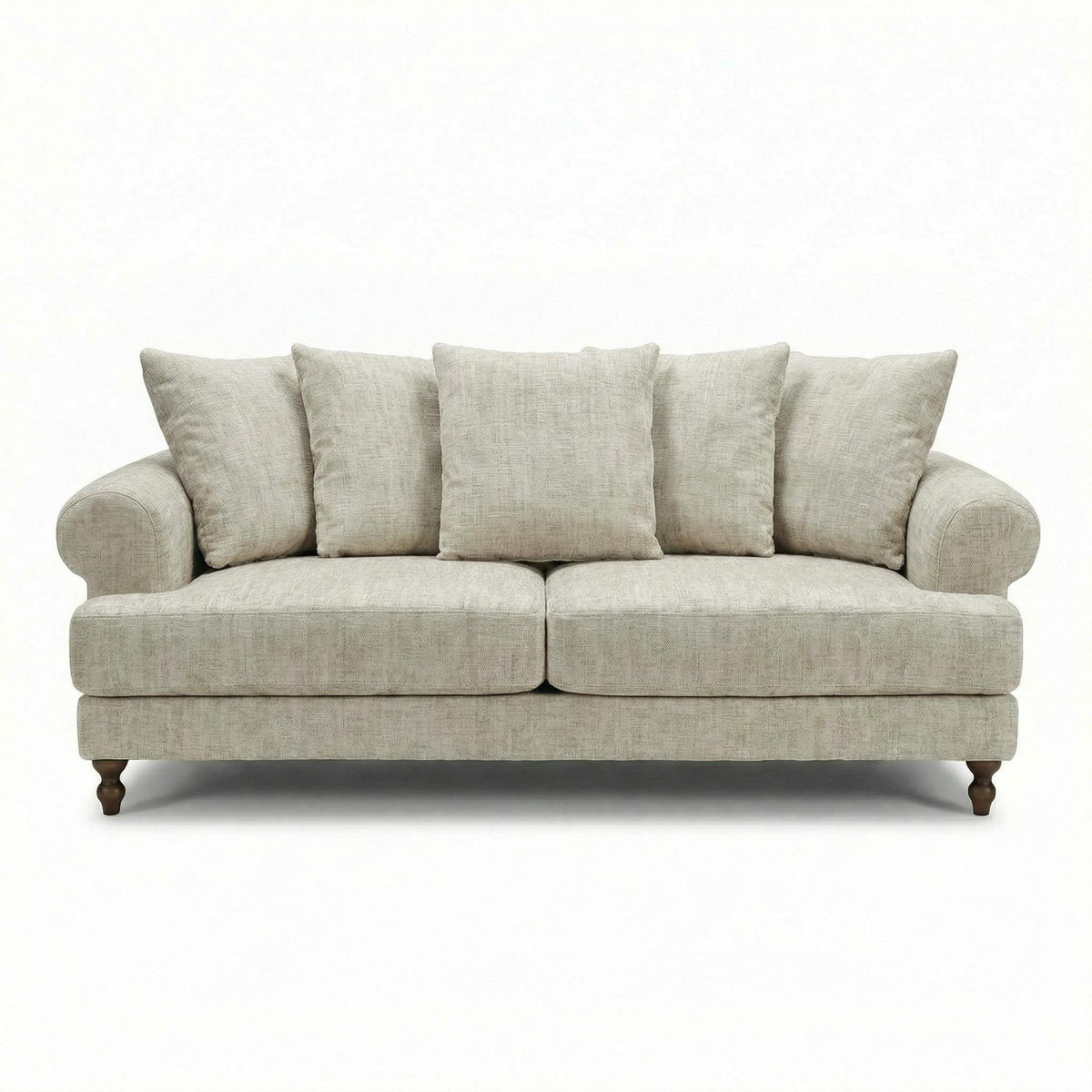Modern Beige Fabric, Wooden Frame Sofa - ELAITH 2.5 SEAT