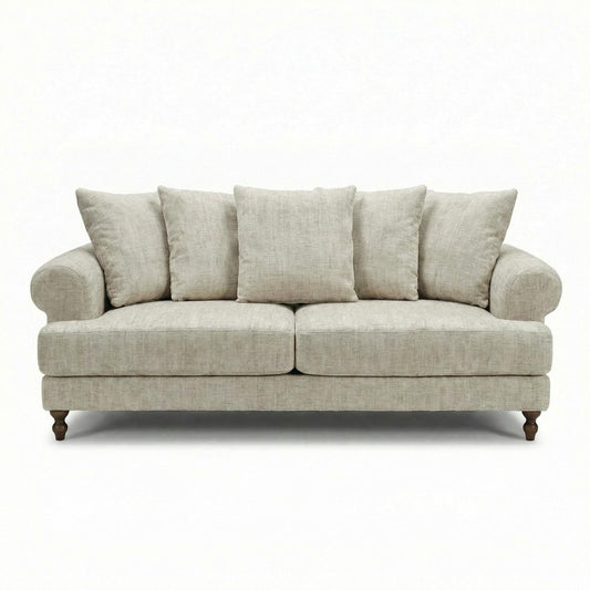 Modern Beige Fabric, Wooden Frame Sofa - ELAITH 2.5 SEAT