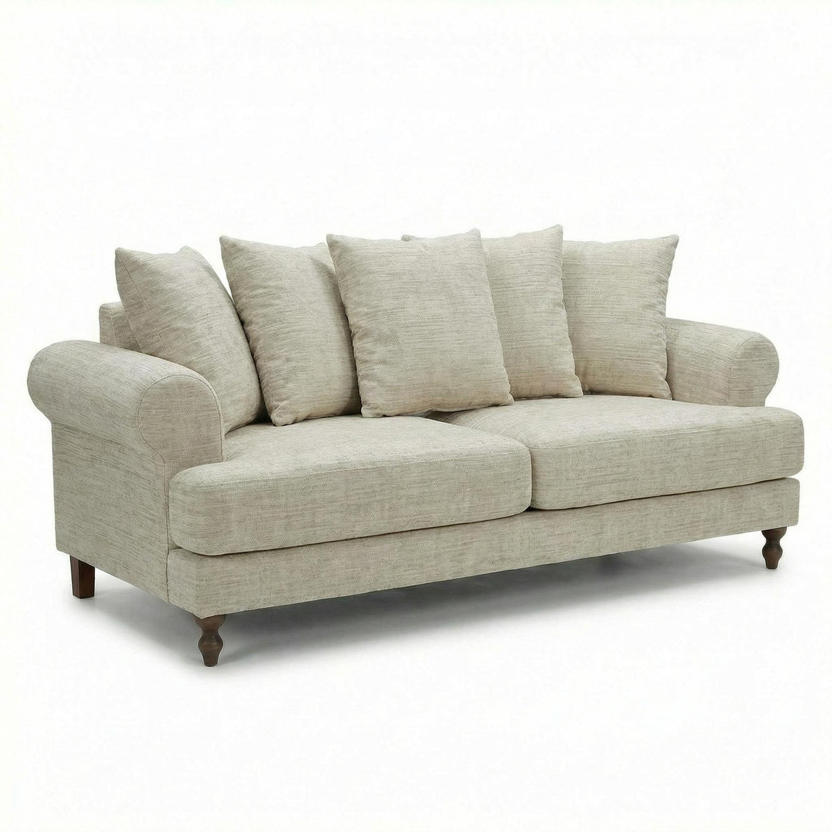 Modern Beige Fabric, Wooden Frame Sofa - ELAITH 2.5 SEAT