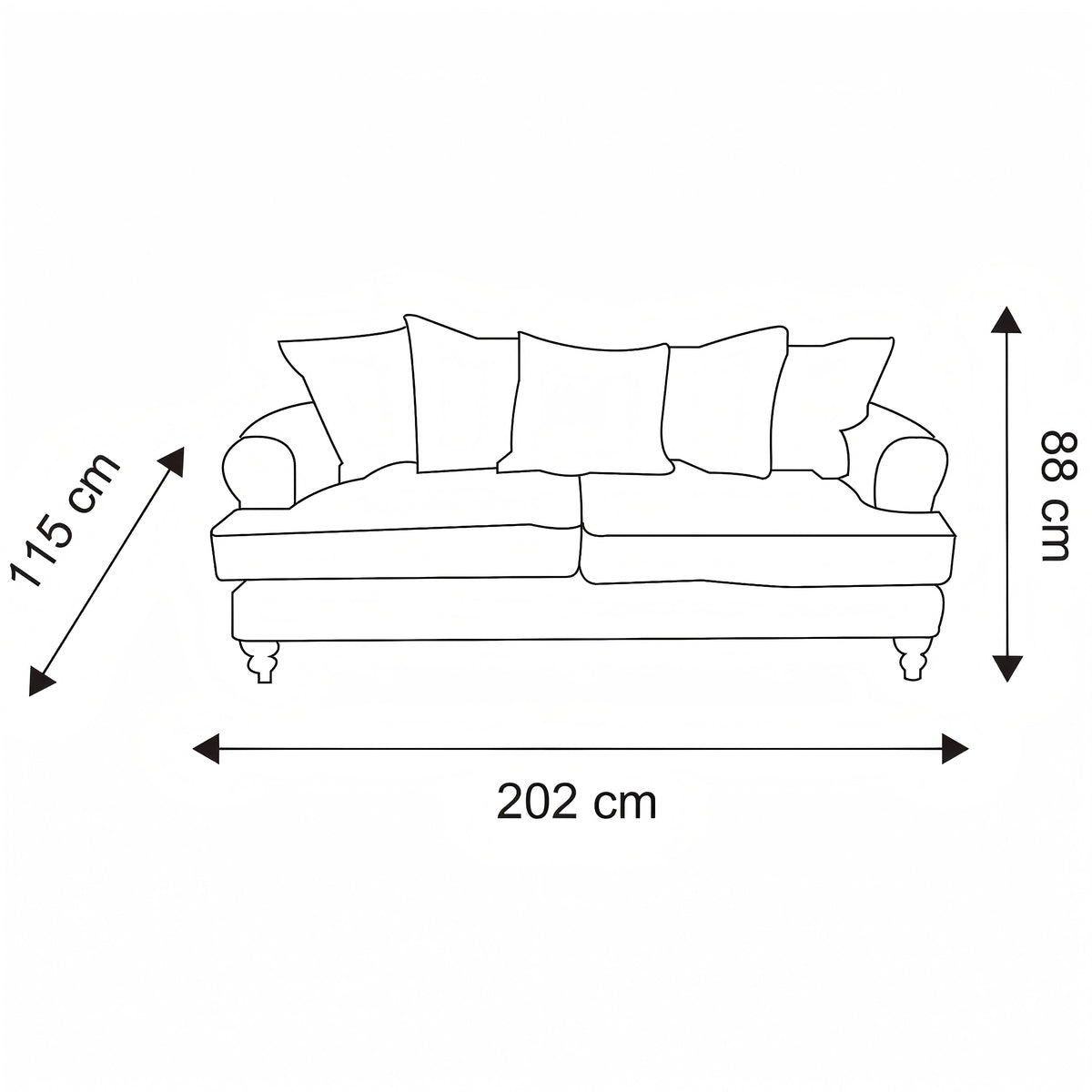 Modern Beige Fabric, Wooden Frame Sofa - ELAITH 2.5 SEAT