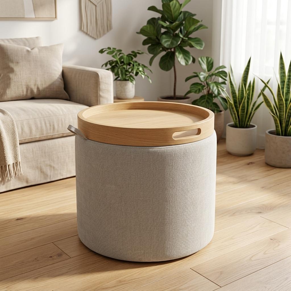 Modern Storage Bench, MDF Natural Finish - ELLEN NATURAL