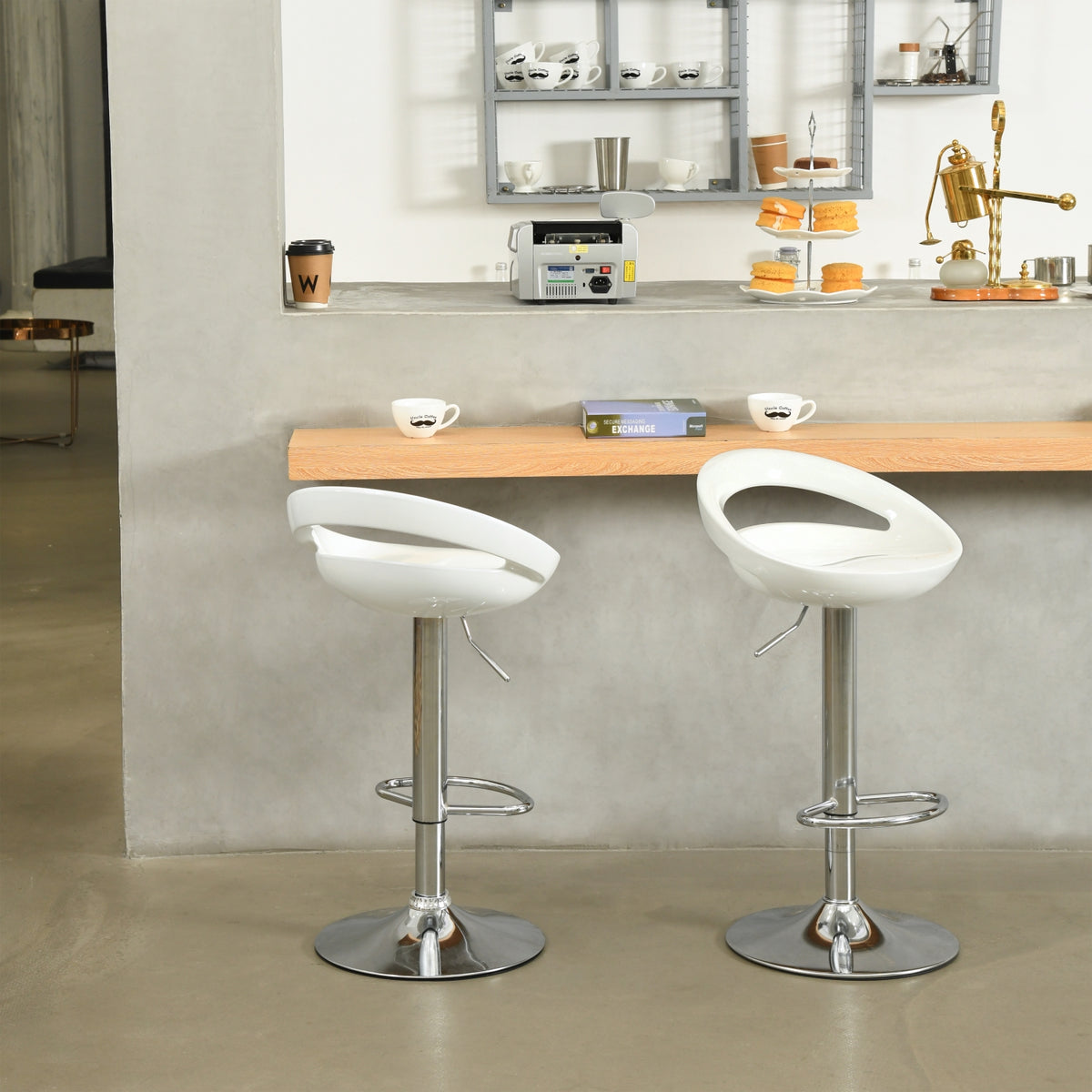 Modern Barstool, ABS Chrome - ELLEN WHITE