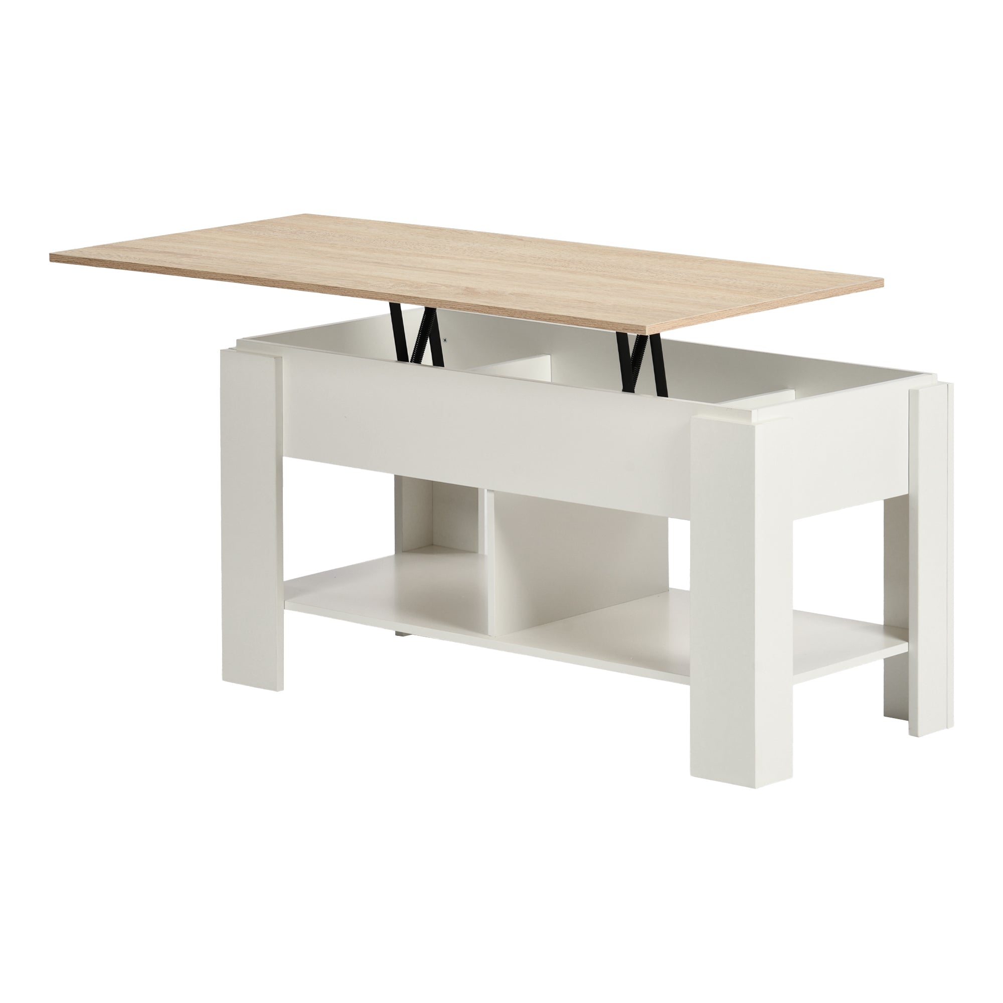 Modern Lift-Top Table, Particle Board, Space-Saving - ELOT WHITE OAK 96 A