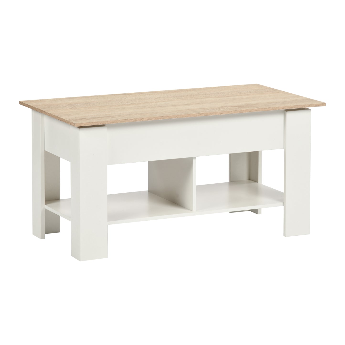 Modern Lift-Top Table, Particle Board, Space-Saving - ELOT WHITE OAK 96 A