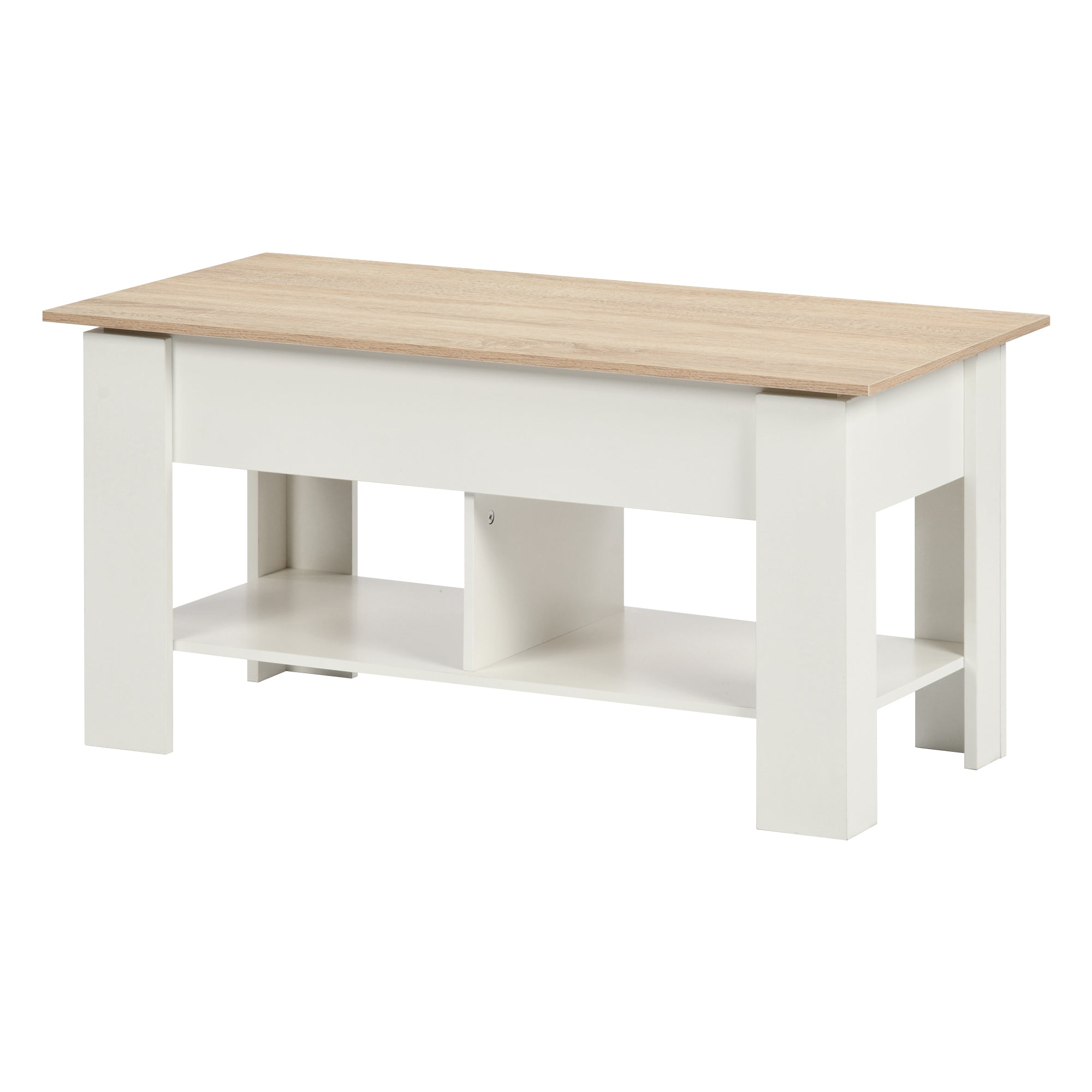 Modern Lift-Top Table, Particle Board, Space-Saving - ELOT WHITE OAK 96 A