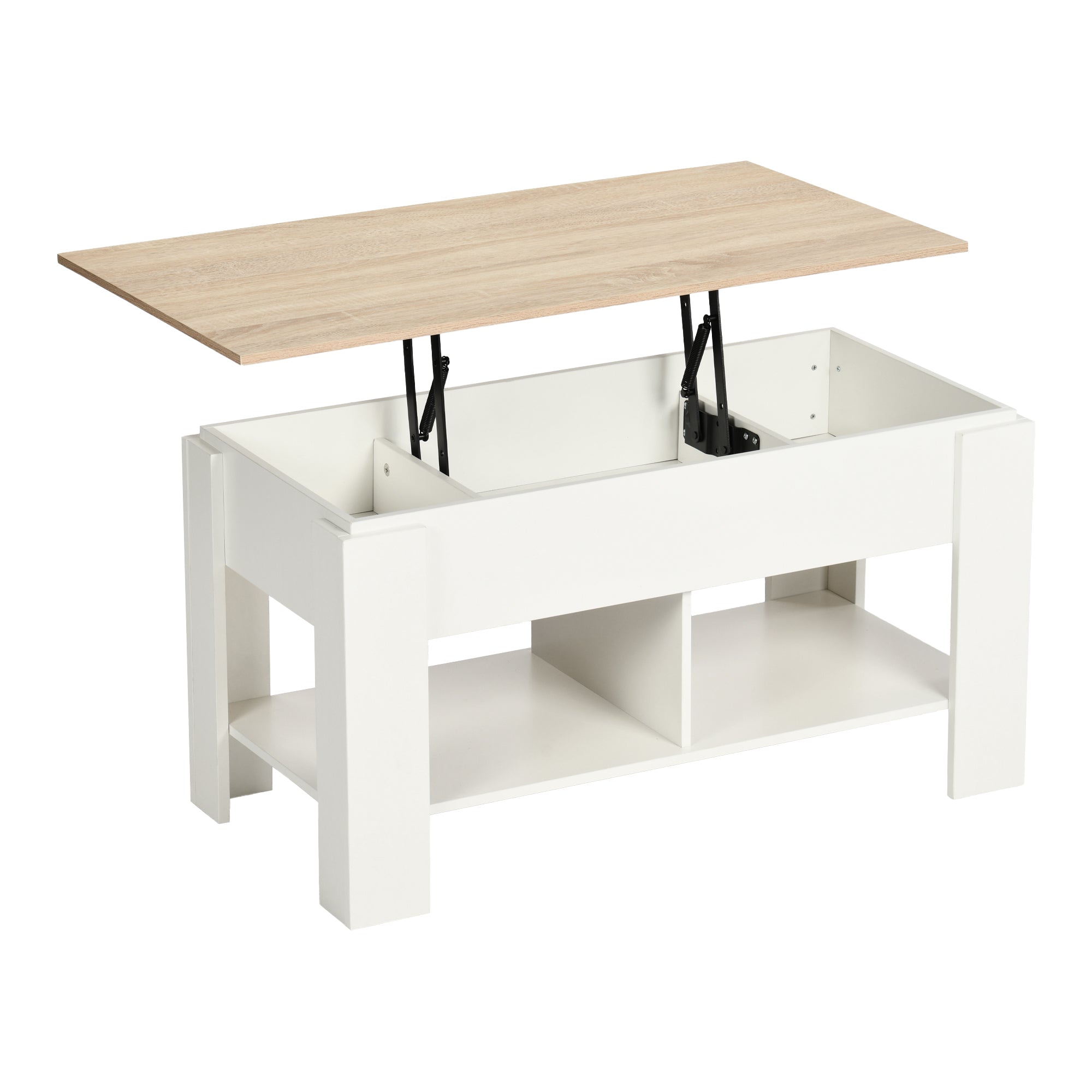 Modern Lift-Top Table, Particle Board, Space-Saving - ELOT WHITE OAK 96 A