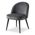 Modern Charcoal Fabric, Sleek Metal Frame - EMILIE Dining Chair