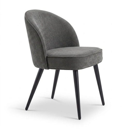 Modern Chenille Upholstered Dining Chair Set - Emilie Green