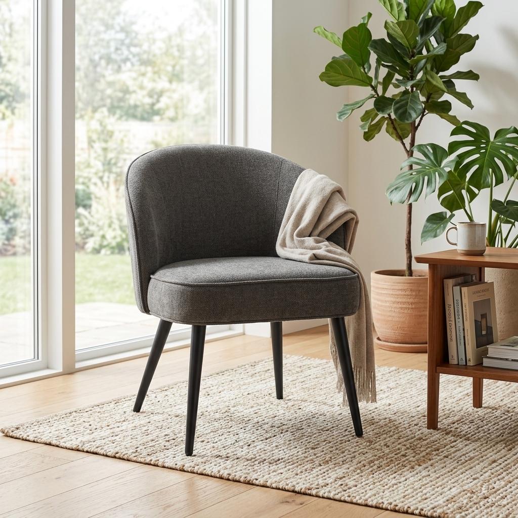 Modern Chenille Upholstered Dining Chair Set - Emilie Green