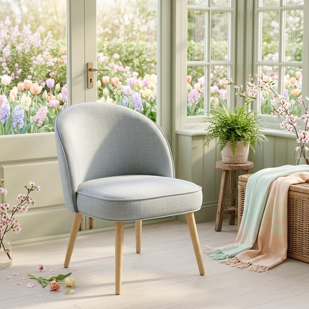 Modern Grey Upholstered Dining Chair - EMILIE GREY