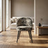 Modern Leopard Fabric Dining Chair - EMILIE LEOPARD GY
