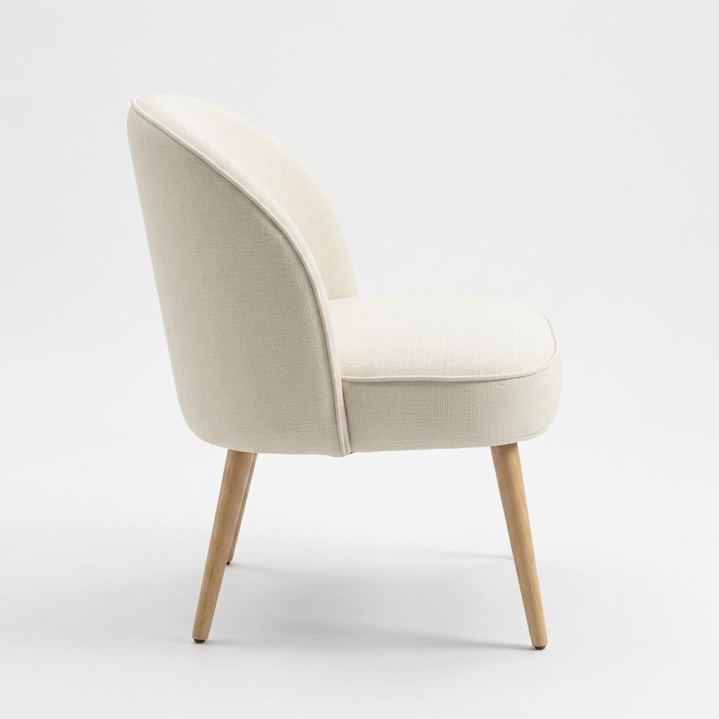 Modern Natural Fabric Dining Chair - EMILIE NATURAL
