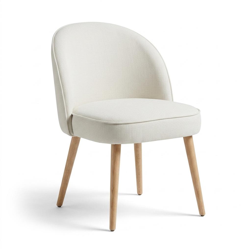 Modern Natural Fabric Dining Chair - EMILIE NATURAL
