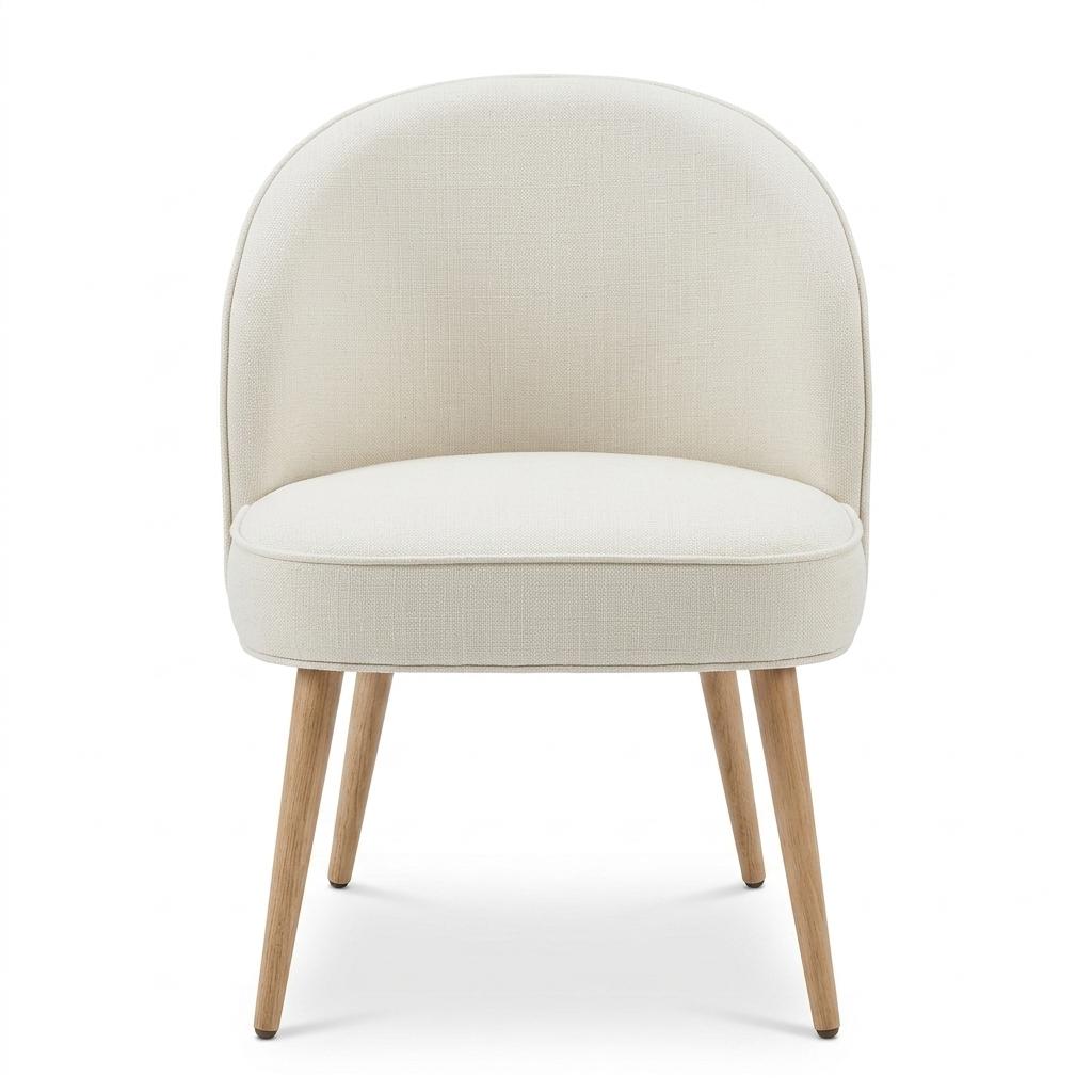 Modern Natural Fabric Dining Chair - EMILIE NATURAL