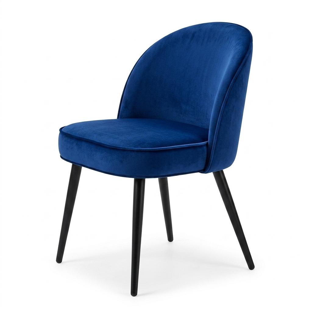 Modern Navy Upholstered Dining Chair - EMILIE NAVY