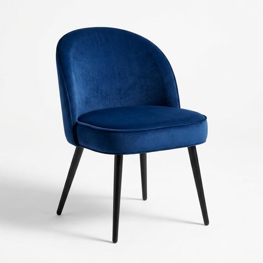 Modern Navy Upholstered Dining Chair - EMILIE NAVY