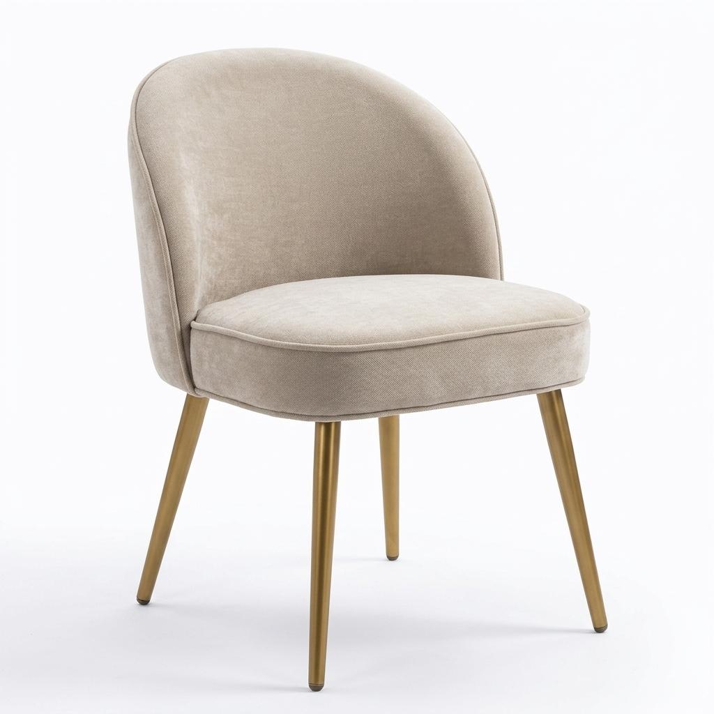 Modern Upholstered Dining Chair, White Fabric Seat – EMILIE OYST
