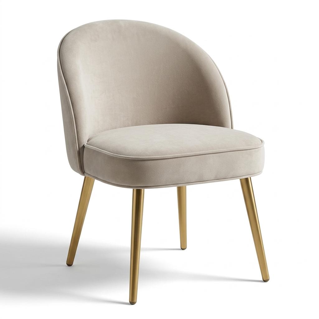 Modern Upholstered Dining Chair, White Fabric Seat – EMILIE OYST