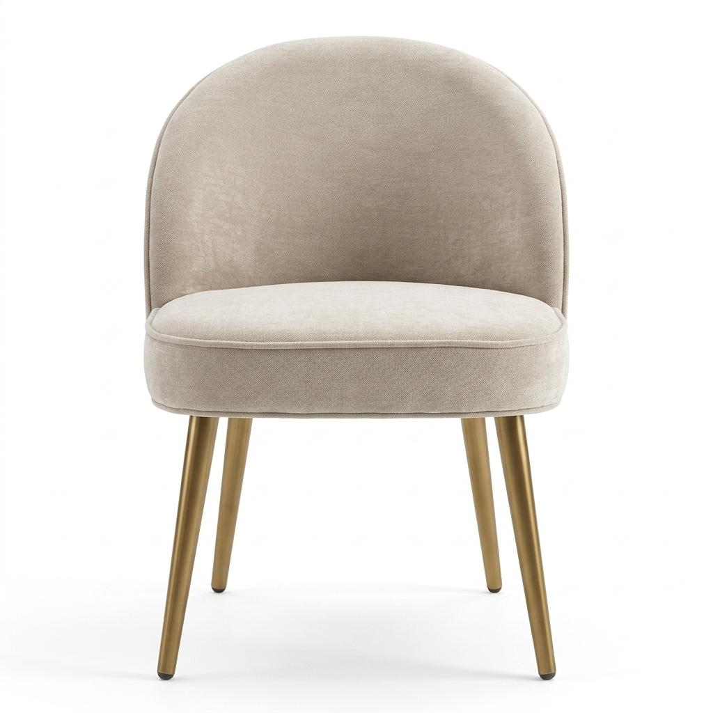 Modern Upholstered Dining Chair, White Fabric Seat – EMILIE OYST